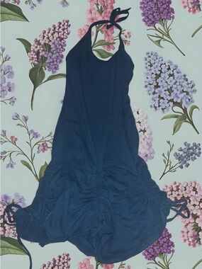 aurora handmade navy halter Dress